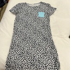 Crewcuts black/white animal print dress, size 14